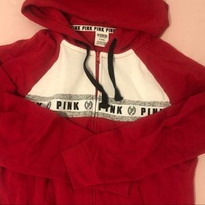 VS PINK, Red Zipup Hoodie, M